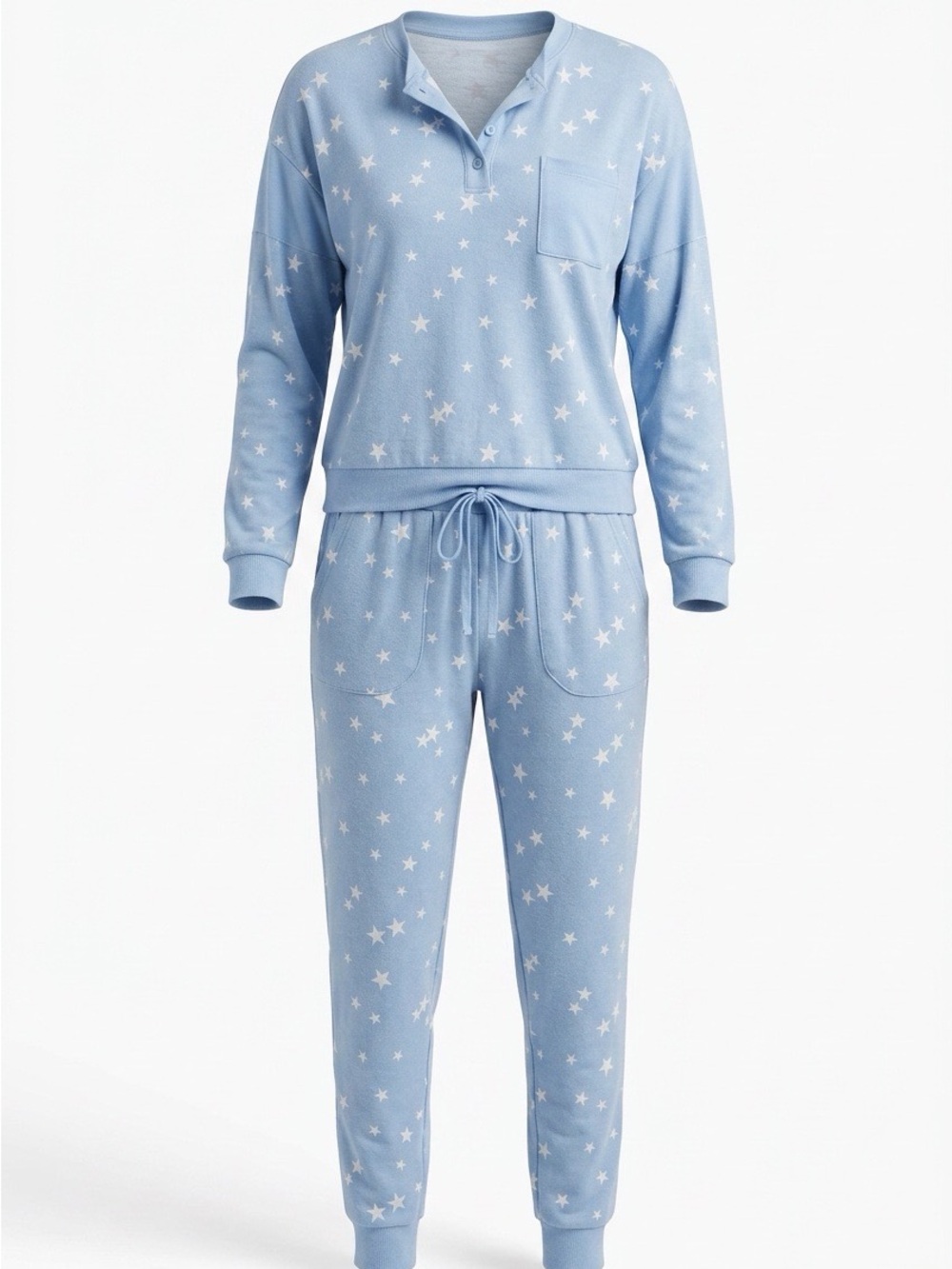 Splendid Light Blue Star-Print Pajama Set